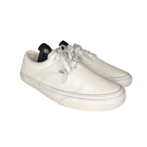 Mens Vans Old Skool Low Leather Skate Sneakers Size 12 White BIN36 - Picture 3 of 6